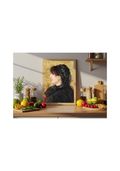 Osmanlı Osman Hamdi Bey Naile Hanım Portresi Çerçevesiz Poster 21x30 Cm A4 Tablo Osmanlı Türk Resmi