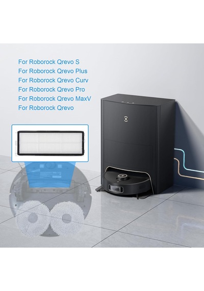 Roborock Qrevo S/qrevo Plus/qrevo Curv/qrevo Pro/qrevo Maxv/qrevo İçin 4 Adet Yedek Hepa Filtre, Roborock Filtre, Robot Elektrikli Süpürge Filtre Aksesuar Seti, Roborock İçin Yedek Parçalar
