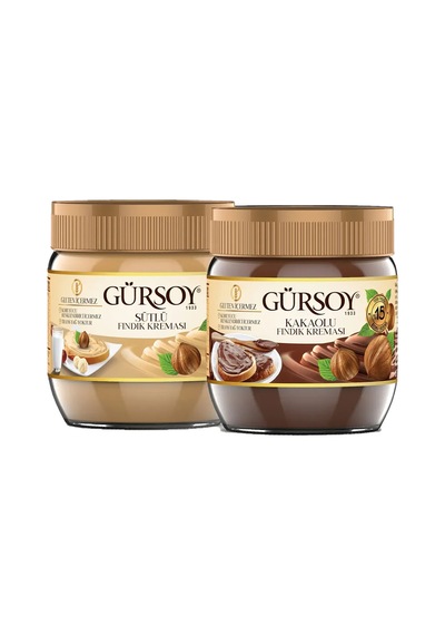 Gürsoy Sütlü Fındık Kreması 400 Gr & Kakaolu Fındık Kreması 400 Gr