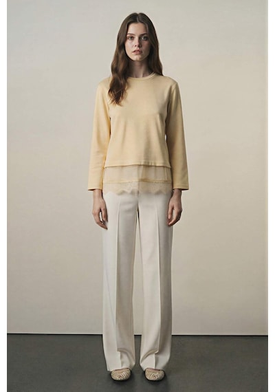 Defacto Regular Fıt Bisiklet Yaka Sweatshirt Tunik G9248ax26spyl252 Sarı-yl252