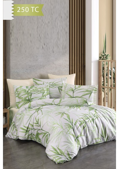 Varol 250 Tc Bambu Karışımlı Pamuk Saten Nevresim Takımı Family Size - Bamboo Çok Renkli