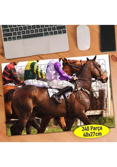 Hipodromda At Yarışı Gösterisi 240 Parça Puzzle Yapboz-89203737