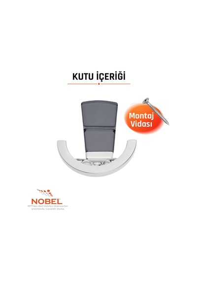 Tivist Lüks Askı, Metal, Vestiyer Askı, 123 Gr, Dolap Askılık, Duvar Askılığı, Krom Füme Vidalı
