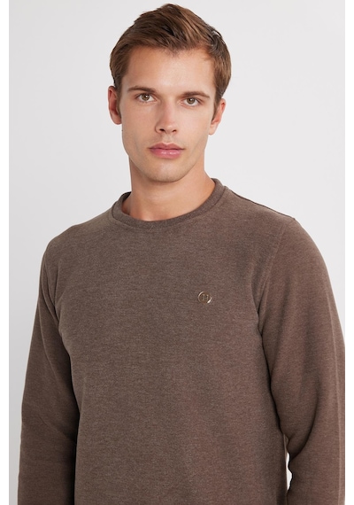 Tudors Erkek Slim Fit Dar Kesim Pamuklu Selanik Kumaş Bisiklet Yaka Kahverengi Sweatshirt-35777 Kahverengi Tudors Erkek Slim Fit Dar Kesim Pamuklu Selanik Kumaş Bisiklet Yaka Kahverengi Sweatshirt-35777 Kahverengi