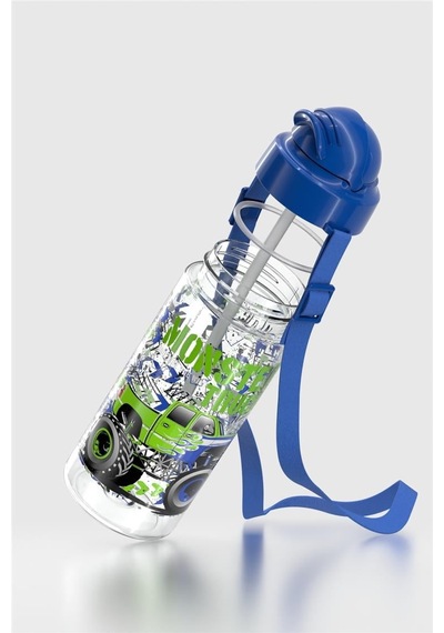 Renga Migo Desenli 500 Ml Askılı Pipetli Tritan Çocuk Matara 912008 Mavi MAvi