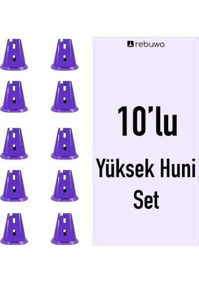 Rebuwo Antrenman Hunisi Yüksek Huni Seti 10 Adet Mor