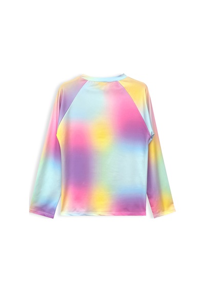Denokids Uv Korumalı Batik Kız Çocuk Mayo T-shirt Renkli