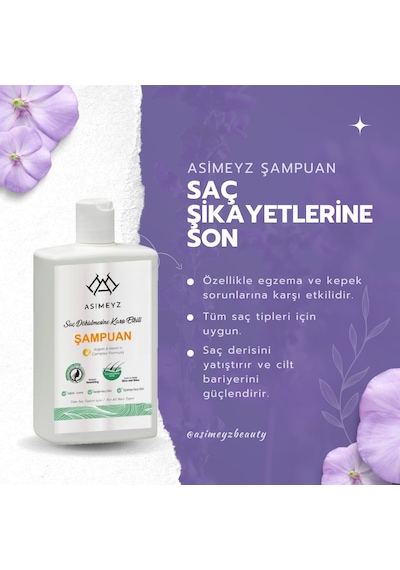 Asimeyz Biberiye Argan Egzema Ve Saç Dökülmesine Kepek Karşıtı Onarıcı Şampuan 330 ML