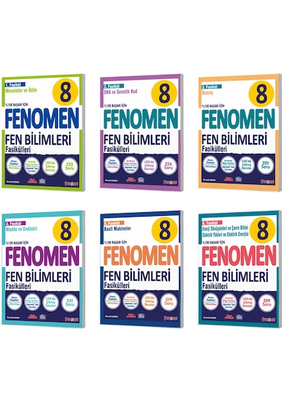 Fenomen 8. Sınıf Fen Bilimleri Fasikülleri Seti 6 Fasikül Fenomen
