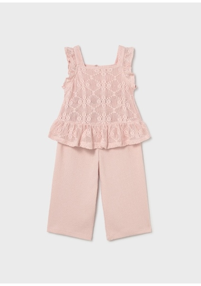 Mayoral Kız Bebek Tığ İşi Pantolon Bluz Takım Pembe - 01515