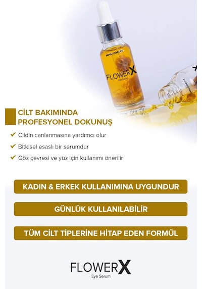 Flowerx Gerçek Papatya Taneli Kırşıklık için Göz Serumu 20 ML