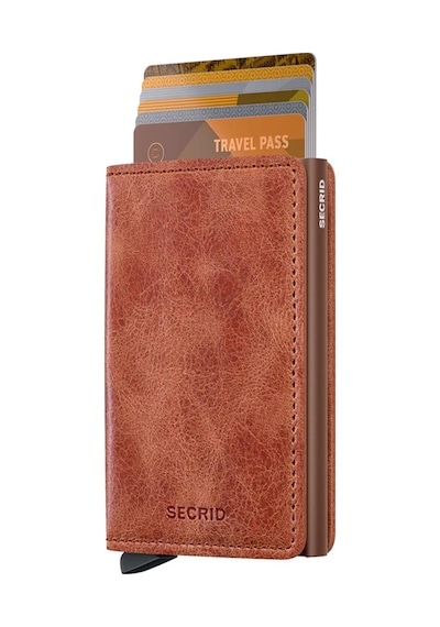 Secrid Slimwallet Vintage Kartlık Cüzdan Cognac Brown Çok Renkli