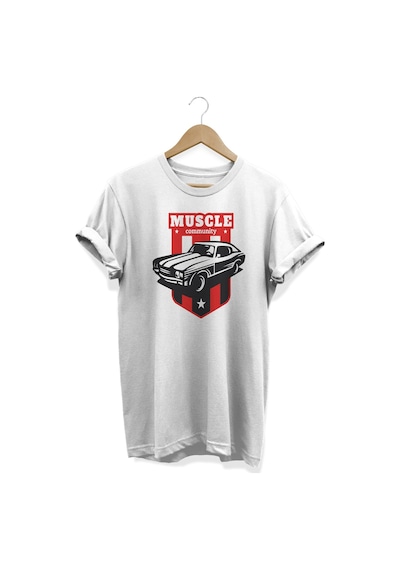 Muscle Baskılı Beyaz T-shirt Beyaz