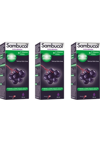 Sambucol Plus Şekersiz 120 Ml-3 Adet-