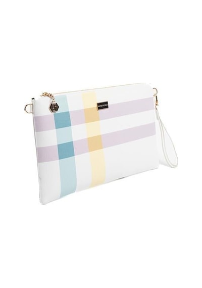 Silver Polo Sp1034 Kadın Portföy & Clutch Ekose Lila-pembe
