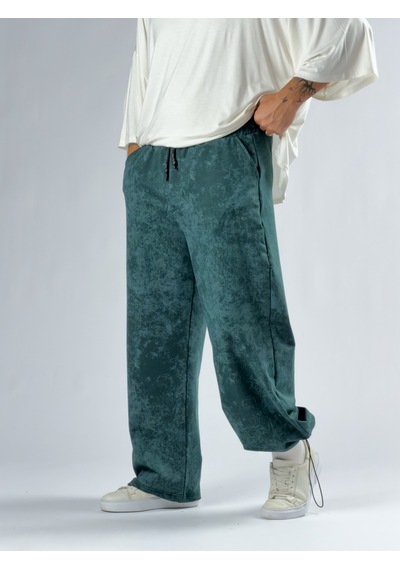 Cocopelli Paça Ayarlamalı Desenli Yeşil Erkek Baggy Pantolon Coc3355
