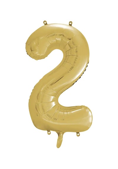 1 Adet 34 İnç 85 Cm Gold Folyo Balon Helyum Balon 2 Yaş Balonu 2 Rakam Balon GOLD