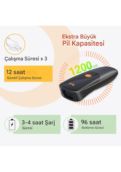 Tera 1300 Kablosuz 1d 2d Qr Barkod Okuyucu