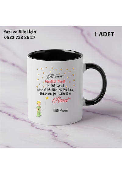 Küçük Prens Baskılı The Little Prince Kupa Bardak Siyah