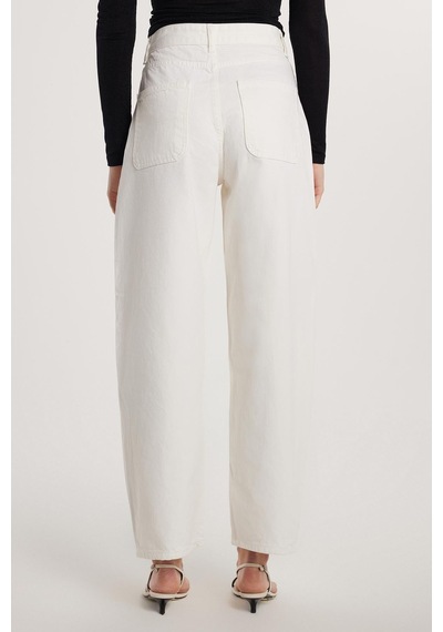 Tudors Kadın Regular Fit Yan Cepli Baggy Balon Beyaz Jean Kot Pantolon-34128