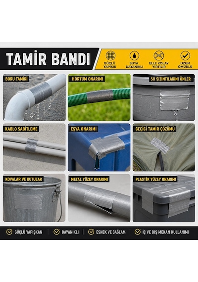 Sgs Tamir Bandı 48mm 10mt - Kırmızı