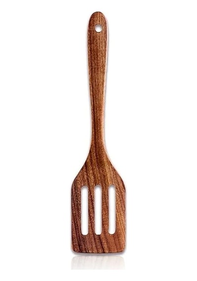 Kamptek Akasya Ahşap Delikli Spatula - Servis Sunum Spatula Isıya Dayanıklı Ve Çizmez Yapı Akasya