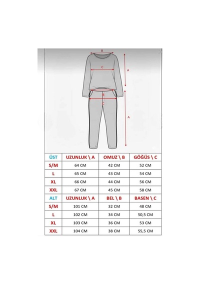 Pijamoni Kadın Milan Bisiklet Yaka Uzun Kol İnce Pijama Takımı 7600/18 - 1 Adet Nar