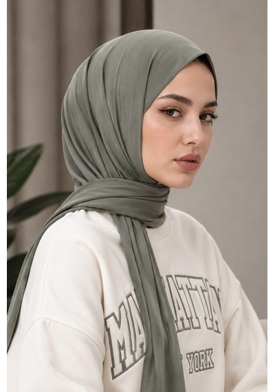 Aişe Tesettür Kuşkonmaz Yeşili Çıtçıtlı Şal