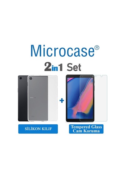 Samsung Uyumlu Tab A 8 T290 T295 T297 Silikon Kılıf Şefaf+Ekran Koruma