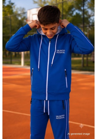 Pina Kids Erkek Çocuk Scuba Unlimited Çift Şeritli Kapüşonlu Reglan Kol Dalgıç Kumaş Eşofman Takımı Esf7024 Saks Pina Kids Erkek Çocuk Scuba Unlimited Çift Şeritli Kapüşonlu Reglan Kol Dalgıç Kumaş Eşofman Takımı Esf7024 Saks