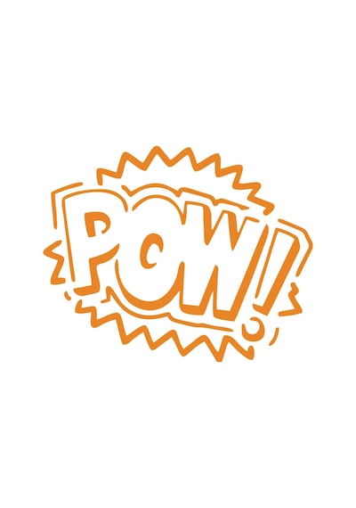 Pow Araba Sticker 17x17 Cm Turuncu
