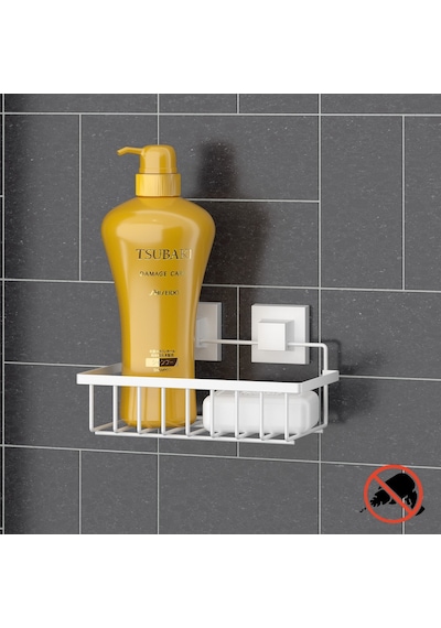 Teknotel Easyfıx Yapıskanlı Tek Katlı Banyo Rafı Beyaz Ef241 Beyaz