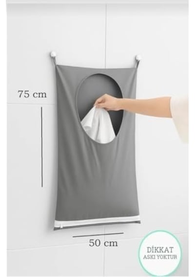 Kapı Arkası Kirli Çamaşır Torbası 75x50 Cm Duvara Asılabilir Oyuncak Ve Çamaşır Düzenleyici, Fermuarlı Alt Boşaltma