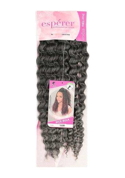 Nice Bulk Afro Su Dalgası Saç - Siyah / Gri Ombreli