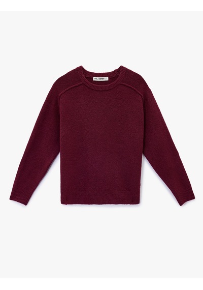 Koton Uzun Kollu Bisiklet Yaka Dikiş Detaylı Basic Triko Kazak Bordo 6wal90129ht Bordo