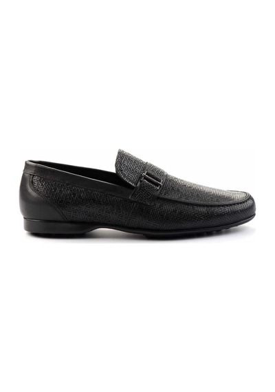 Bambi Siyah Leather Erkek Loafer Ayakkabı E01757267403 Siyah
