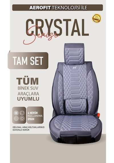 Renault Toros Uyumlu Lüx Deri Oto Koltuk Kılıfı Ön Arka Takım Crystal Füme