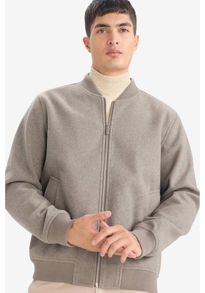 Defacto Regular Fit Kolej Yaka Bomber Astarlı Fermuarlı Kaşe Mont F7750ax26spbn84 Kahve-bn84