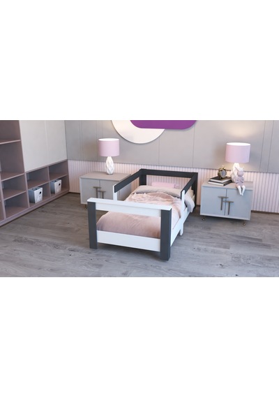Herseycik Ninnimo Montessori Suntalam Karyola Antrasit Beyaz Y25 Y-1064