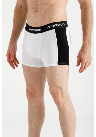 Maraton Sportswear Ekstra Slim Erkek Düz Paça Basic Beyaz Boxer 20395-Beyaz
