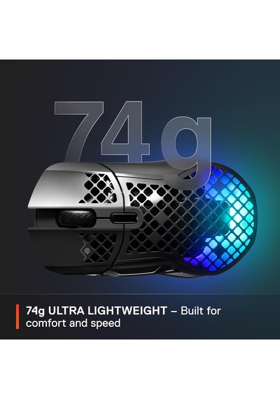 Aerox 5 Wireless Gaming Mouse - 74 Gram, 9 Tuşlu - Bluetooth/2,4 Ghz Ip54 Suya Ve Toza Dayanıklı - Pc/mac - Siyah