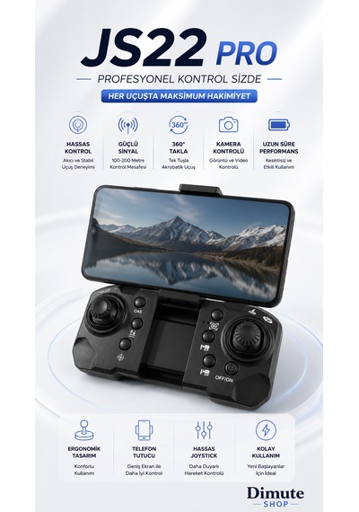 Js22 Pro Drone 4k Kameralı Fırçasız Motorlu Çift Lens Korumalı 360 Takla Drone