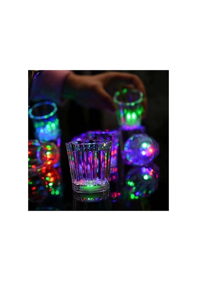 Mey İthalat Renkli Led Parlayan Fiber Optik Glow Işıklı Bardak 5,5 X 5,5 Cm Adet Fiyatıdır Çok Renkli