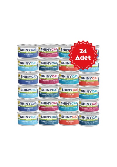 Gimcat Shinycat Broth Sos İçinde Ton Balıklı Ve Somonlu Karışık Kedi Konserve Mama 70grx24 Adet