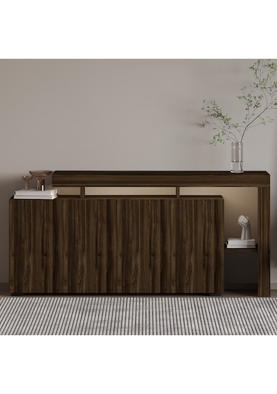 İnarch Dizayn Beliz Led Işıklı Modern Konsol 170 Cm, 4 Kapaklı Ve İç Raflı Depolama, Tasarım Ceviz İnarch Dizayn Beliz Led Işıklı Modern Konsol 170 Cm, 4 Kapaklı Ve İç Raflı Depolama, Tasarım Ceviz