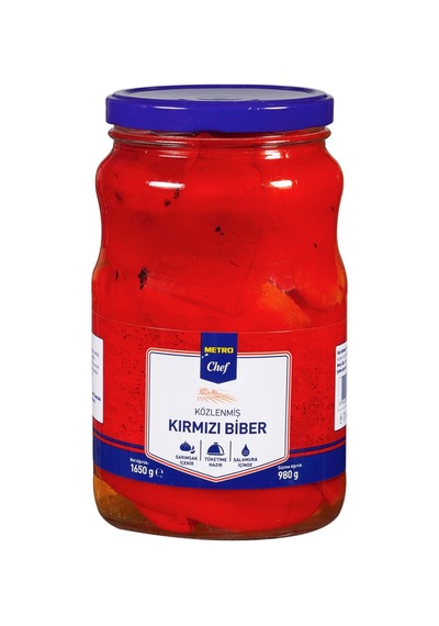 Metro Chef Közlenmiş Kırmızı Biber 1650 G - Pratik Ve Lezzetli Kapya Biber 2'li Ekonomik Paket Tarı