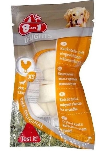 8in1 Delights Bones Düğümlü Tavuklu Yetişkin Köpek Kemiği 12 G