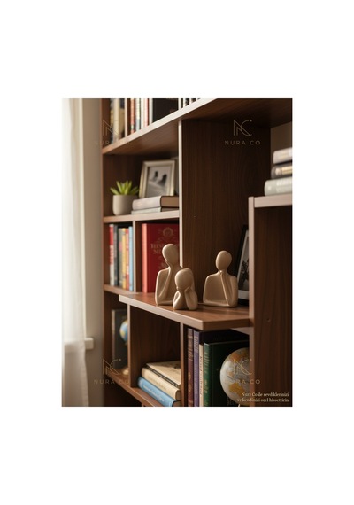 Düşünen Adam 3'lü Soyut Figür Biblo Set Minimalist Dekoratif Heykel Masa Üstü Salon Ev Ofis Obje 05