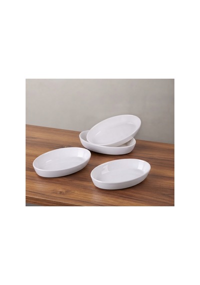 Lumina Oval Porselen Sunum Kabı / Servis Tabağı 19 12 Cm Beyaz