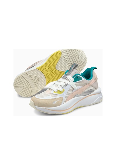 Puma Rs-curve Gri Yeşil Kadın Spor Ayakkabı Dar Kalıp Bej - Yeşil